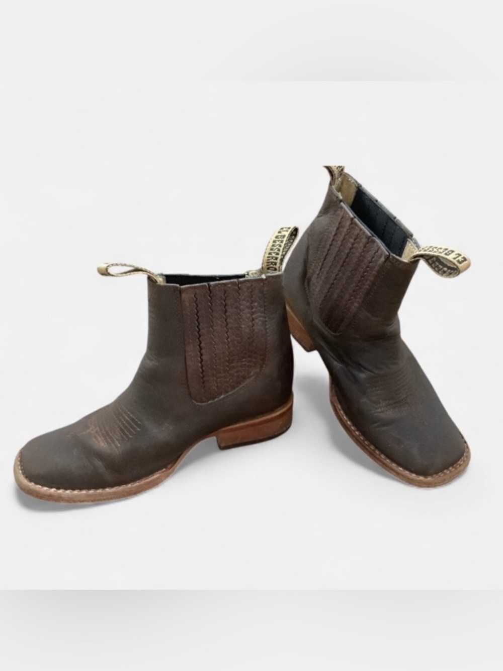 Bessero Kids Rhino Chocolate Brown Cowboy Ankle Boot Size 19 MEX (US 12 Kids)